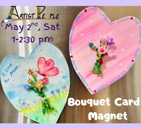 Beaded Bouquet Magnet Card