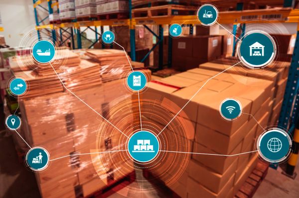 Boxes in warehouse