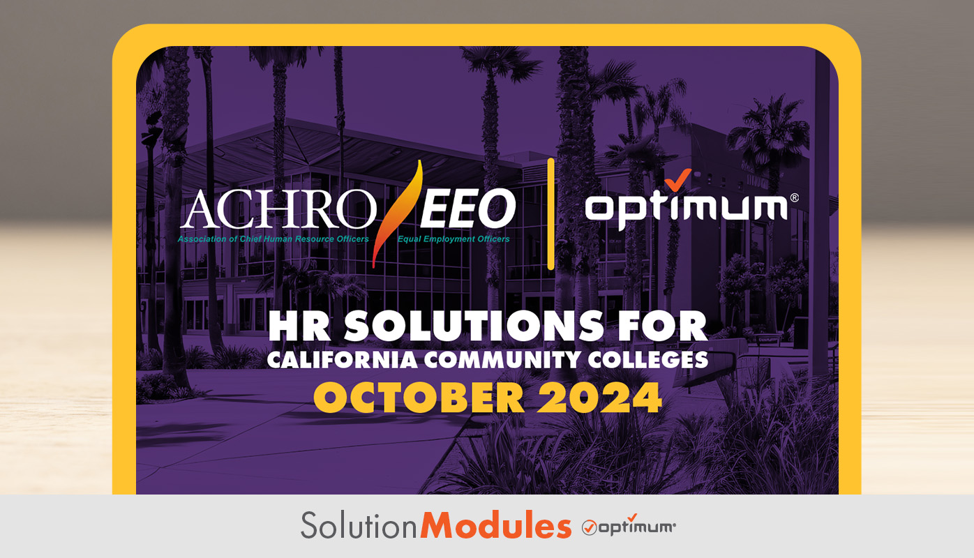 Optimum at the 2024 ACHRO/EEO Conference: Tailored HR Solutions for California Community Colleges