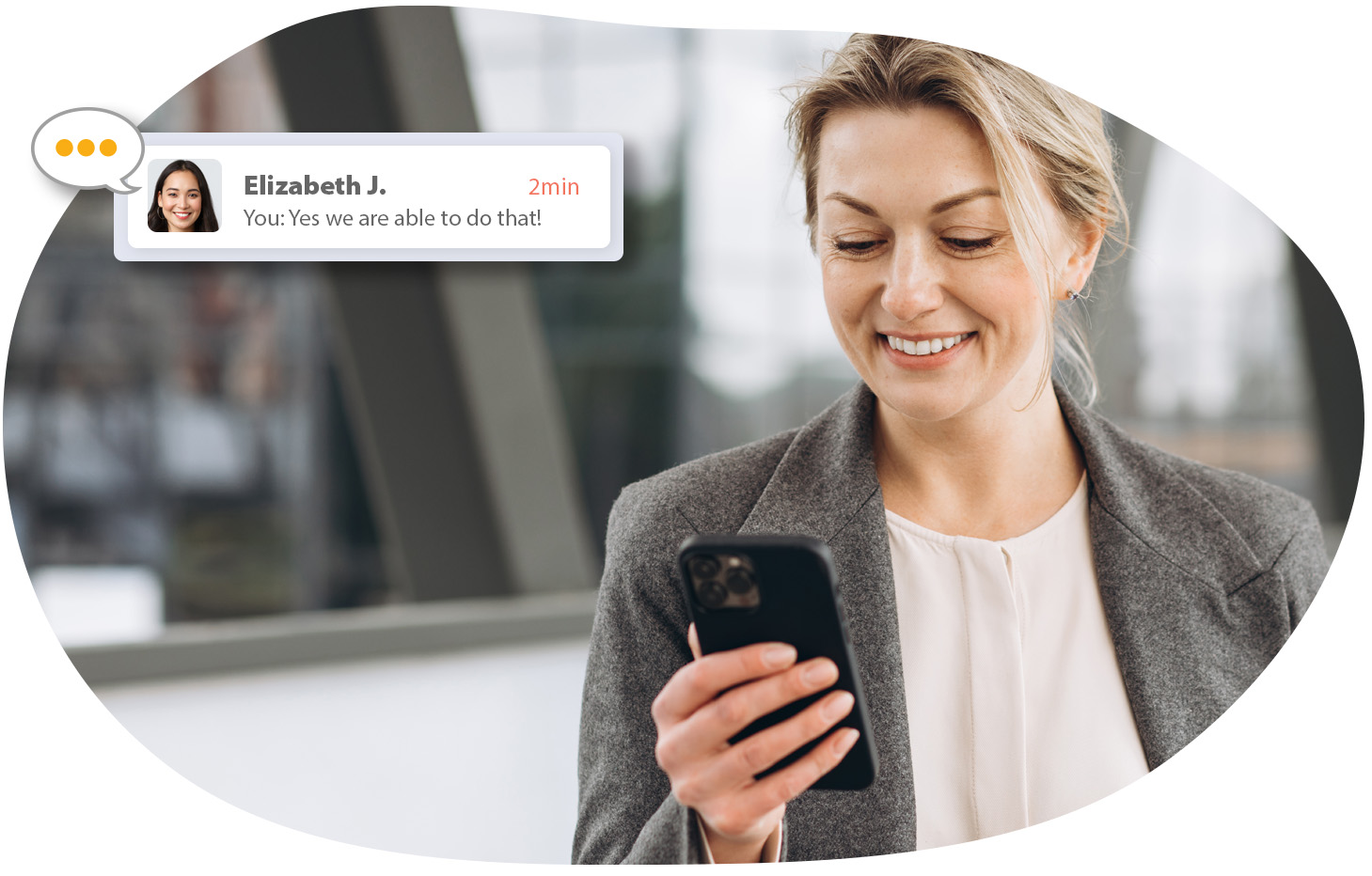 woman check messages