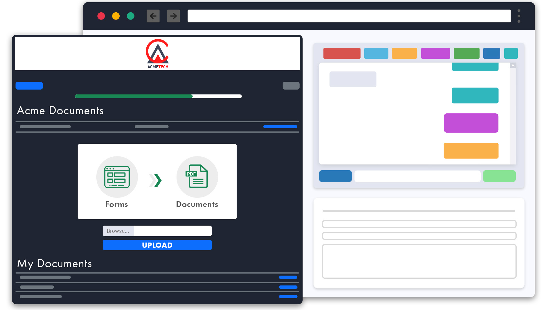 document upload dashboard