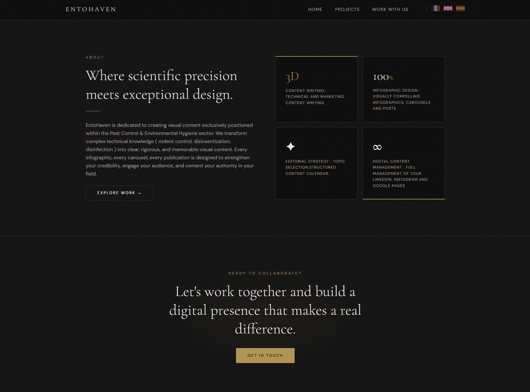 About & Contact section