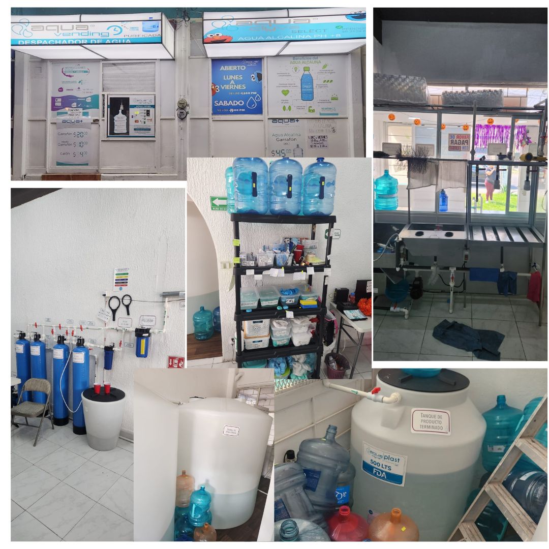 Foto de una Traspaso Purificadora AquaClyva en funcionamiento