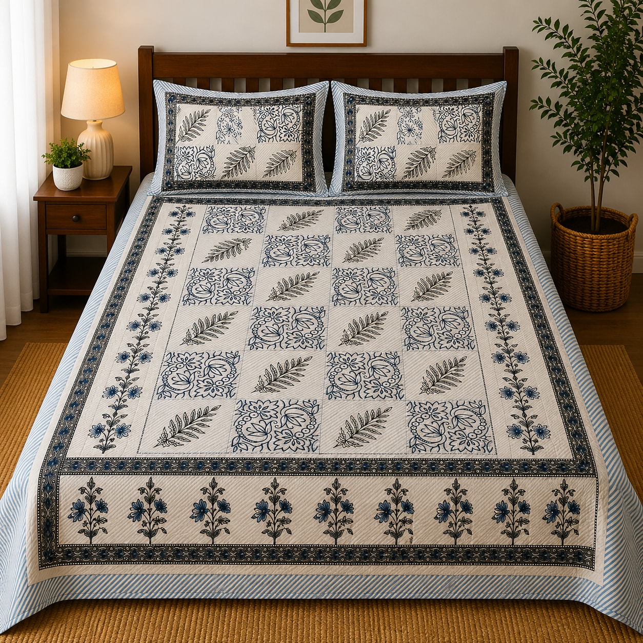 Blue Blossom Single Bedsheet
