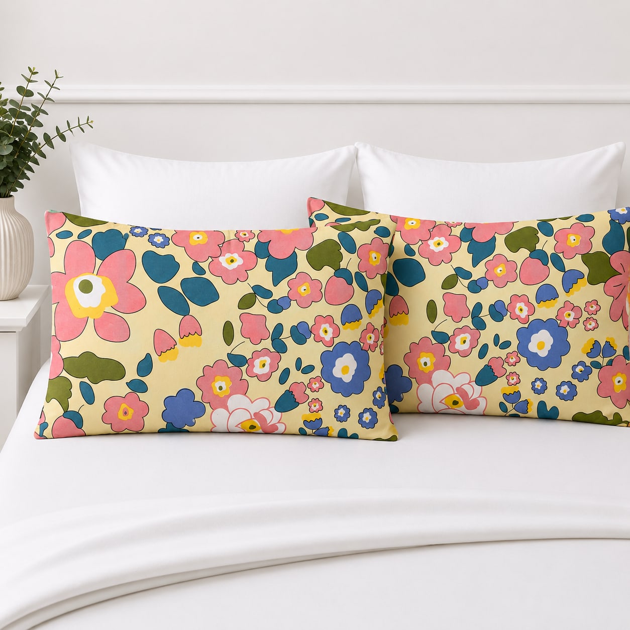 Modern Floral Accent Pillow Cover