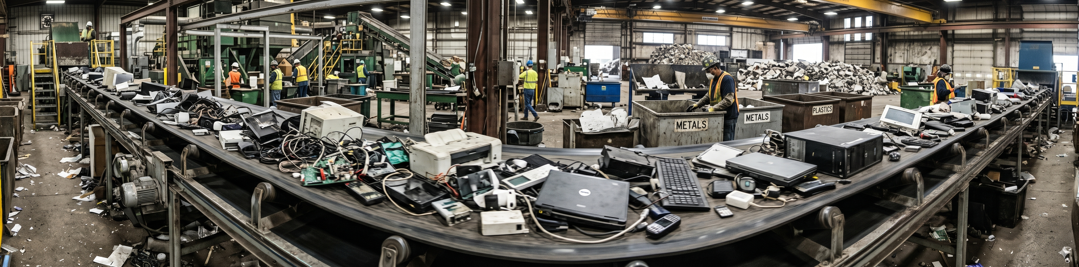 Circuit boards being recycled