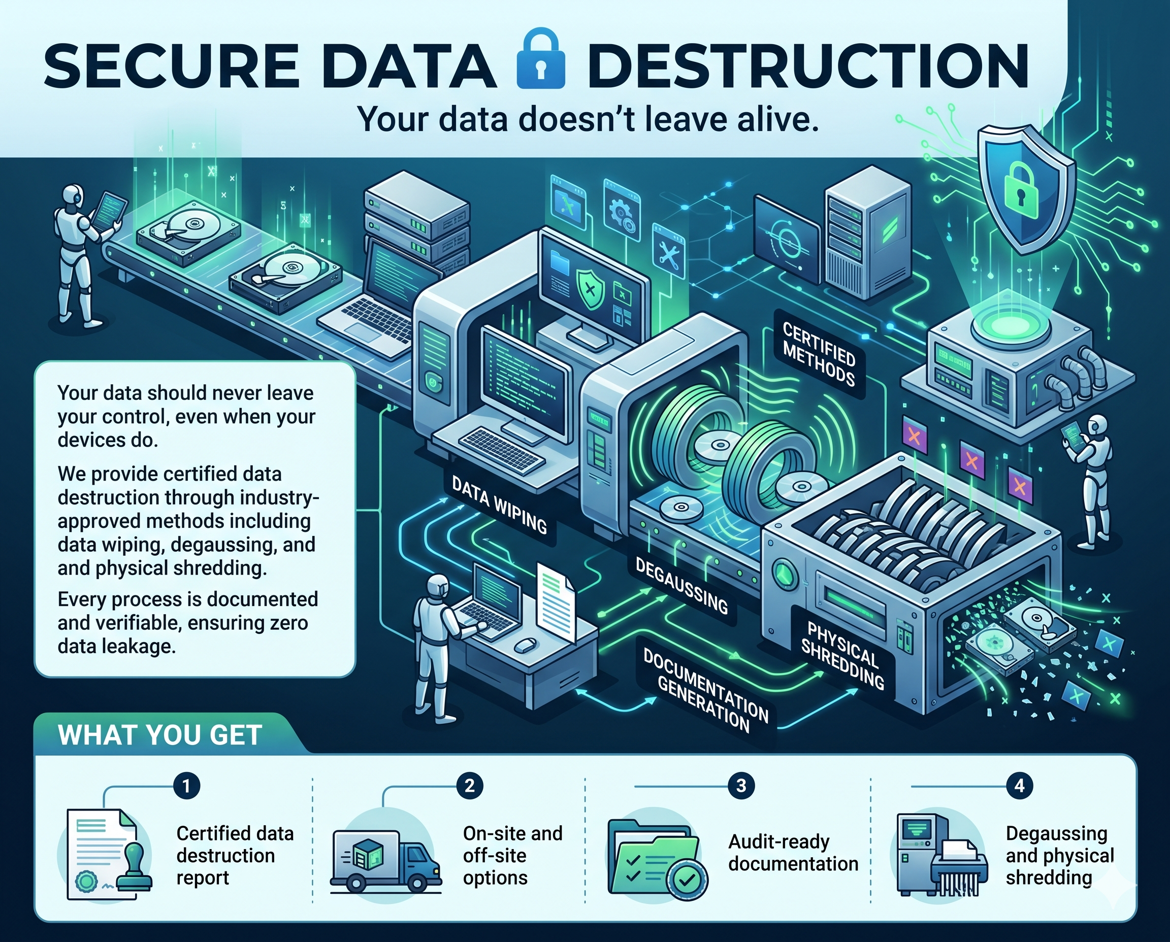 Secure data destruction facility