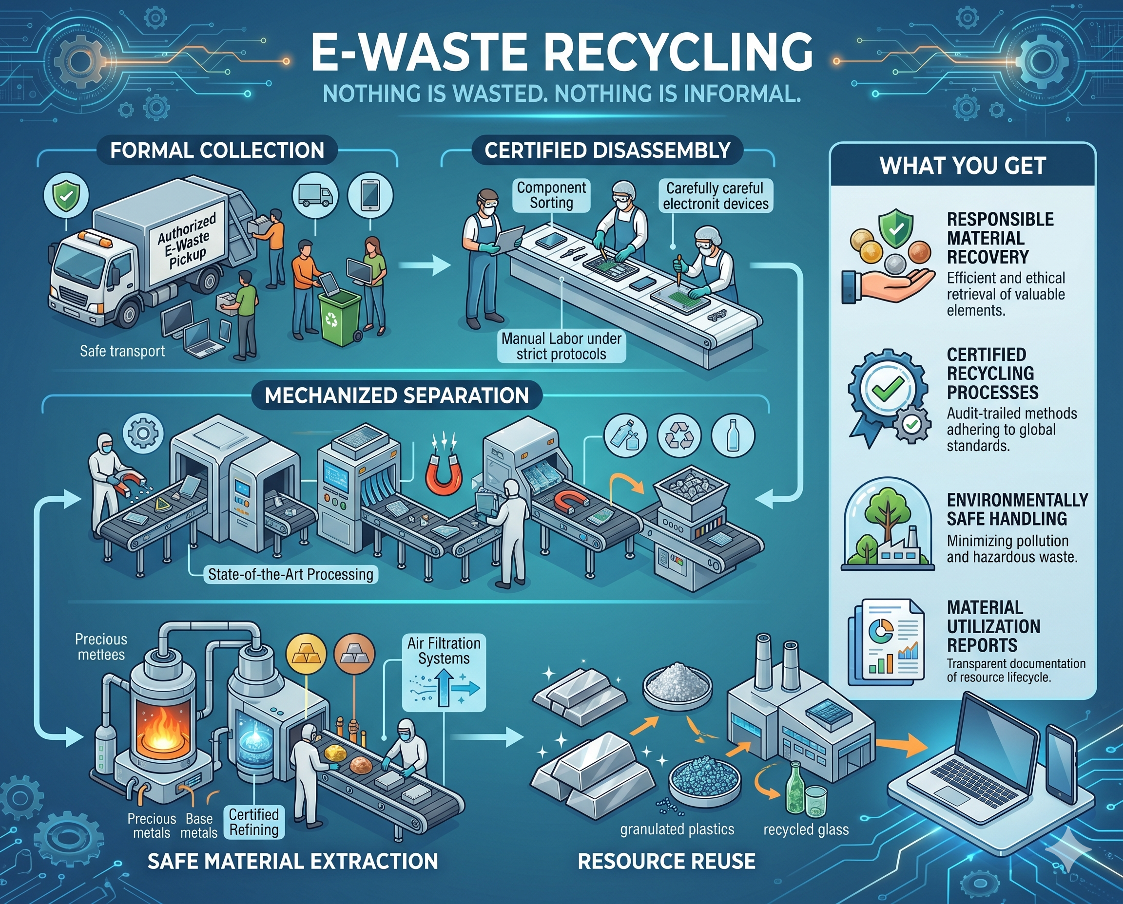 Certified e-waste recycling