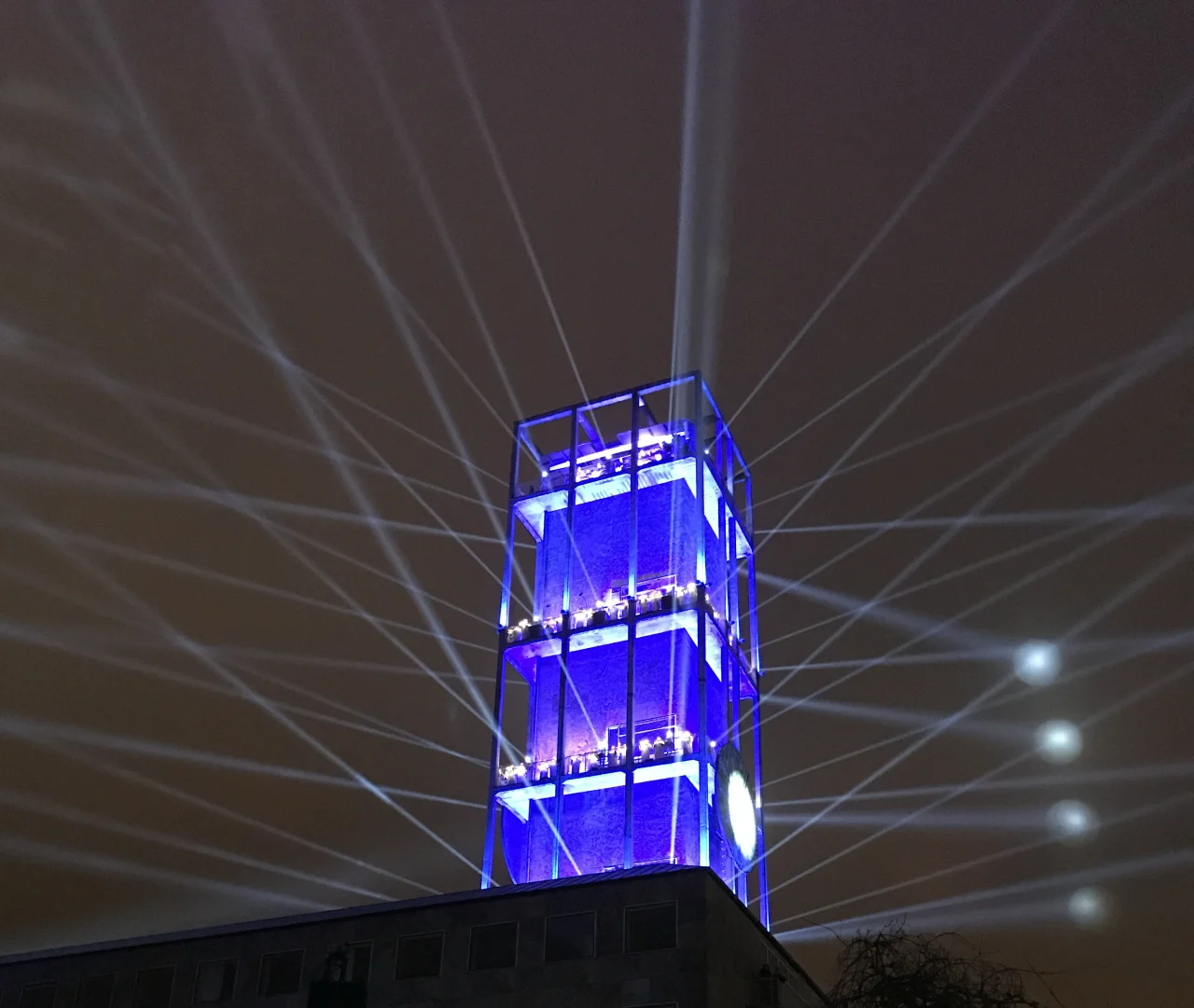 Rådhustårnet i Aarhus under åbningen af Kulturby 17