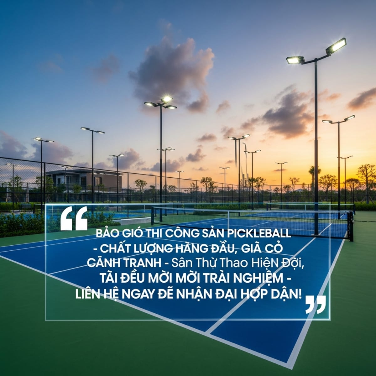 Báo giá thi công sân Pickleball