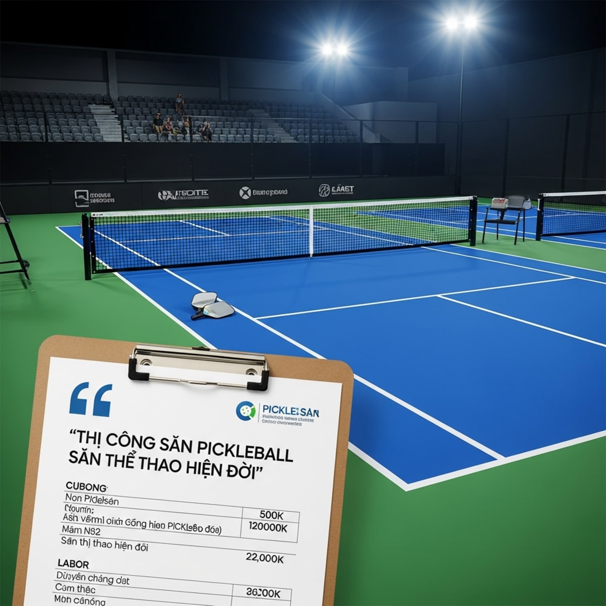 Báo giá thi công sân Pickleball