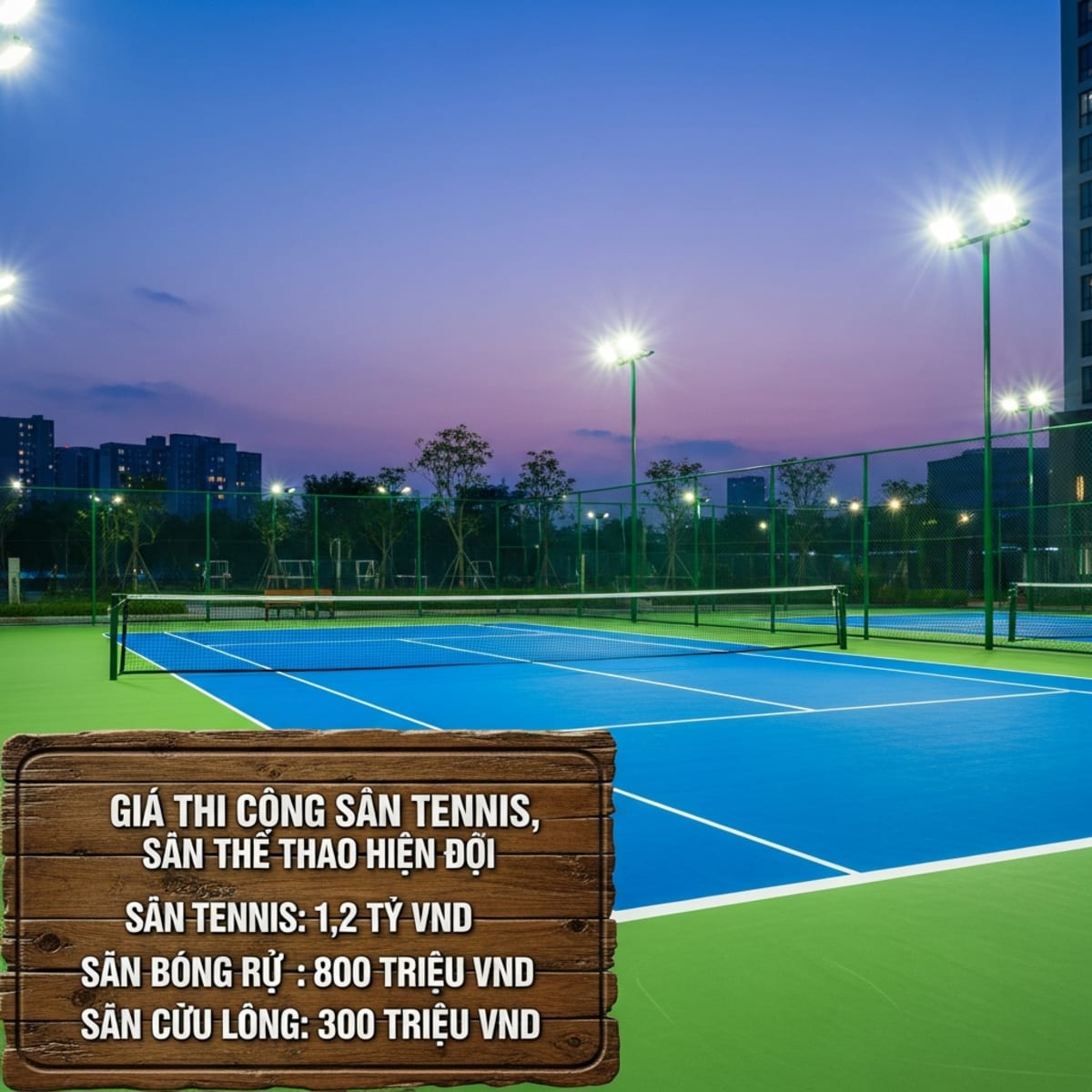Giá thi công sân Tennis