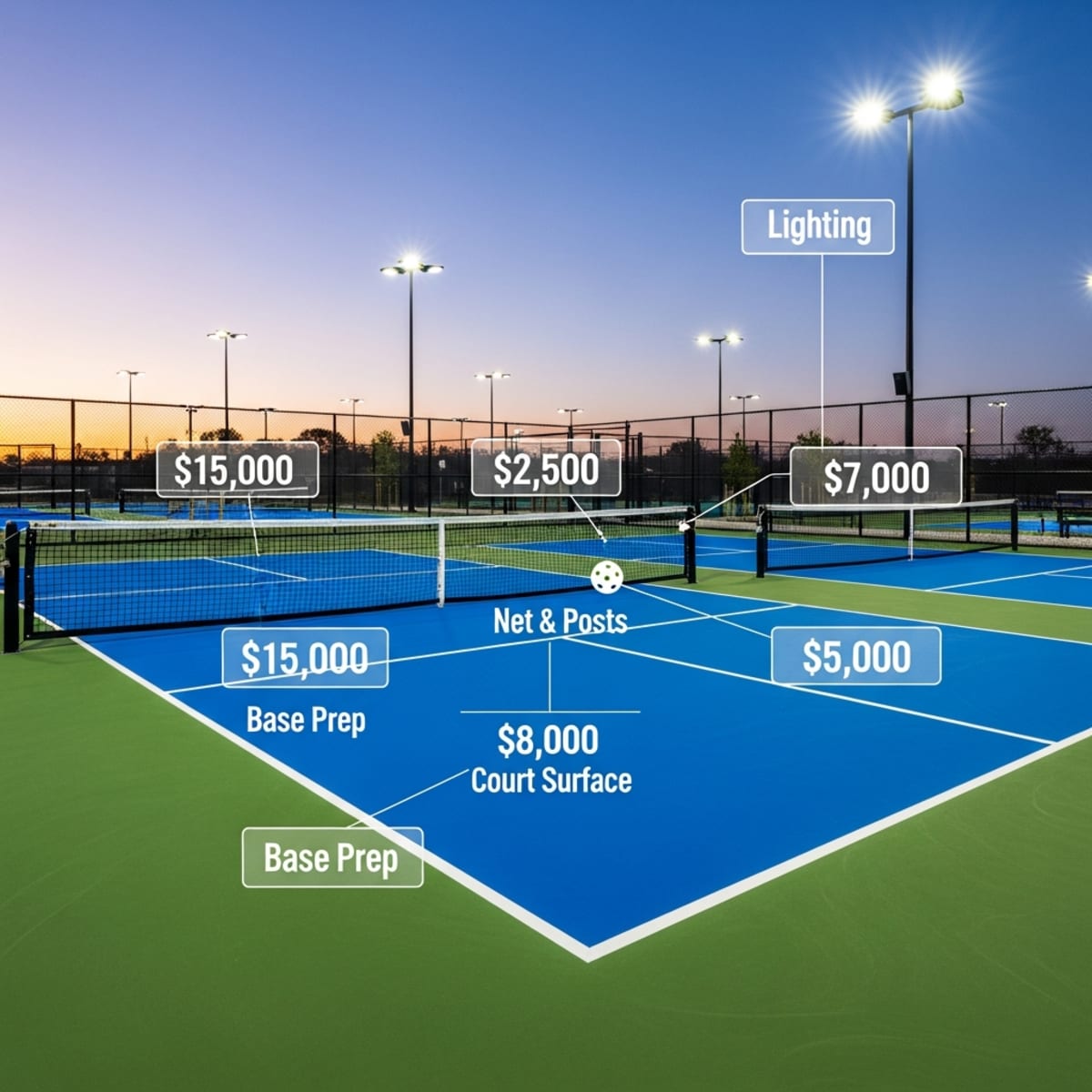 Giá xây sân Pickleball