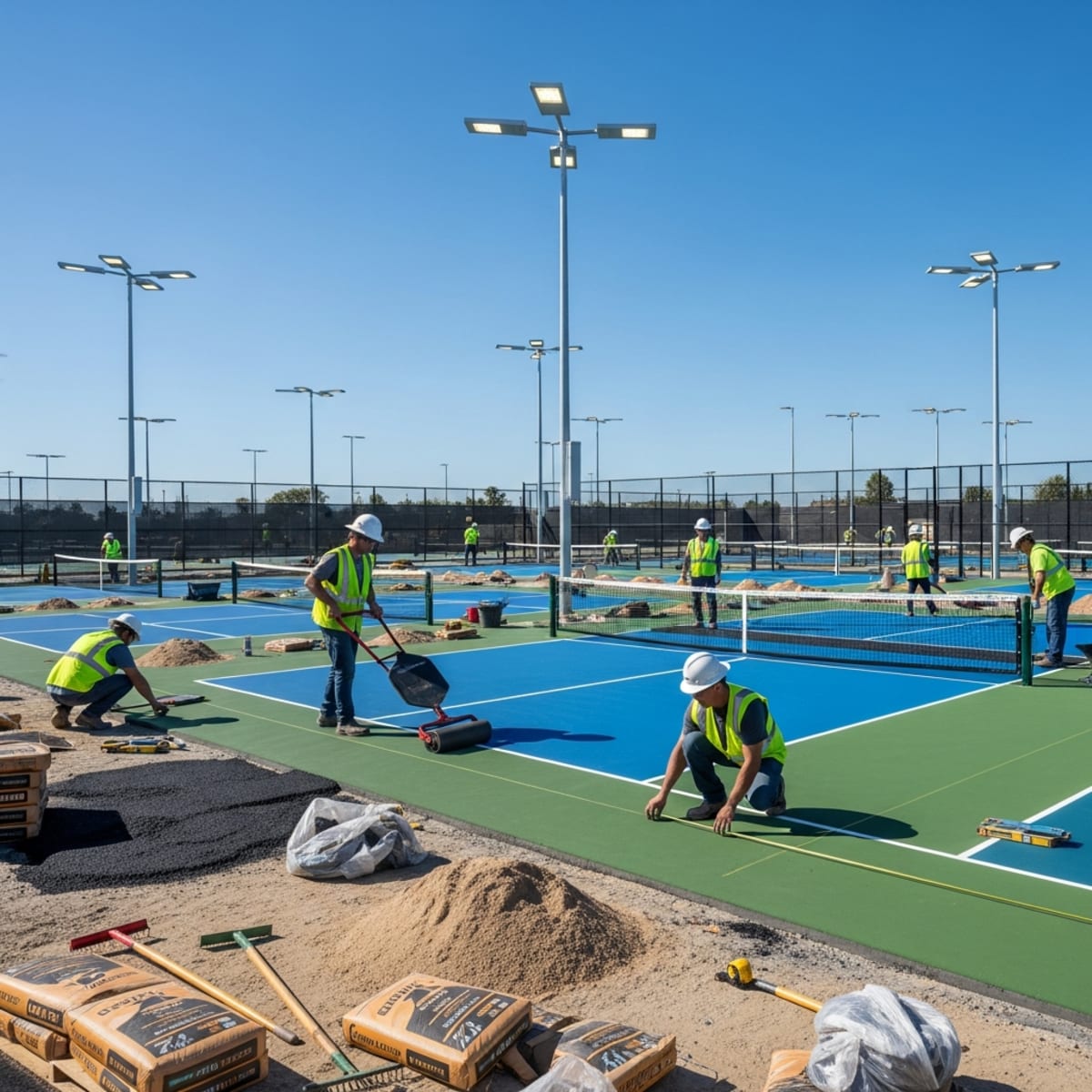 Thi công sân Pickleball