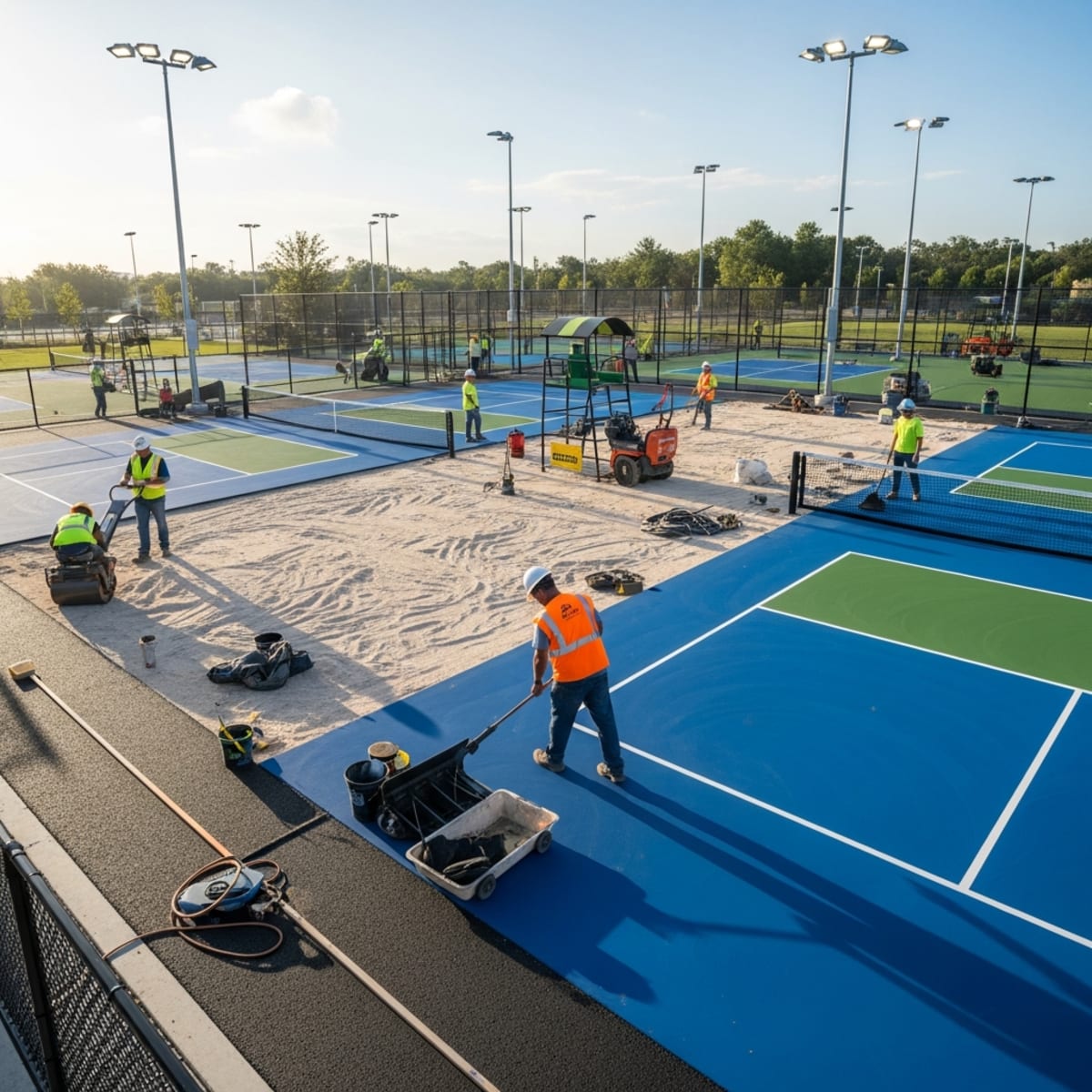 Thi công sân Pickleball