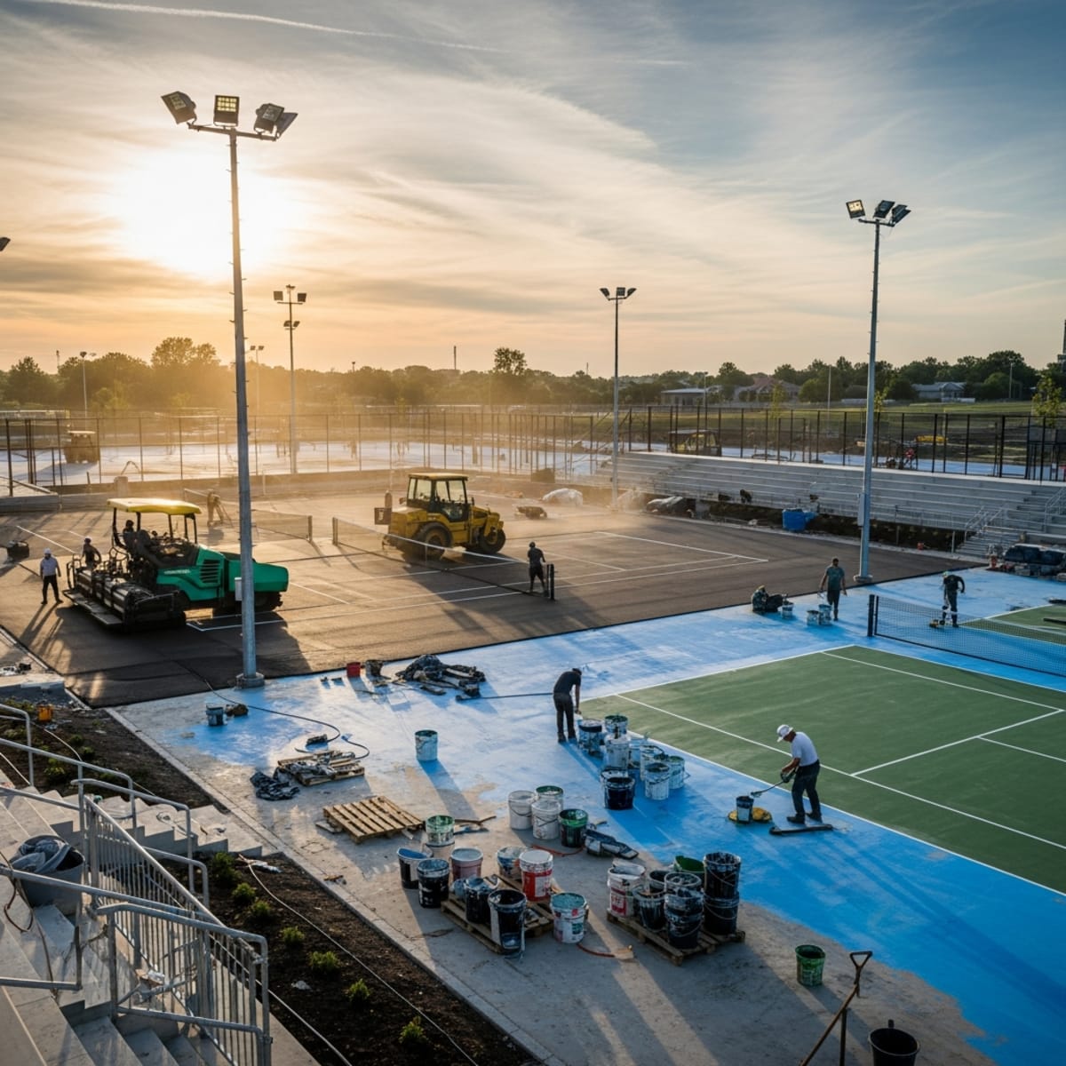 Thi công sân Tennis