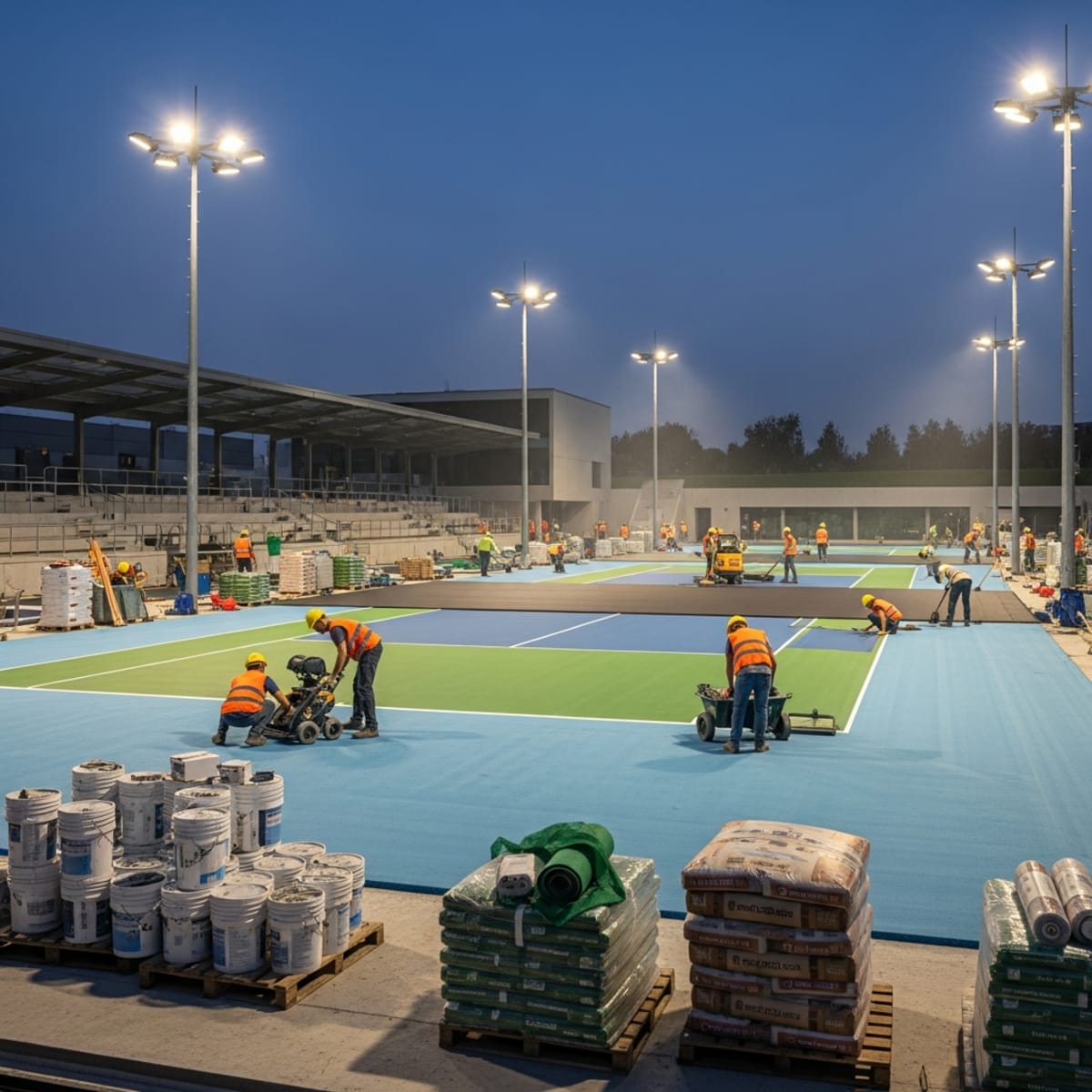 Thi công sân Tennis