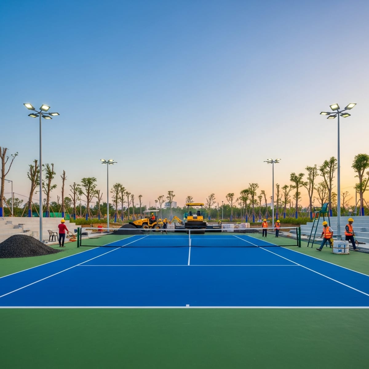 Thi công sân Tennis Thủ Đức