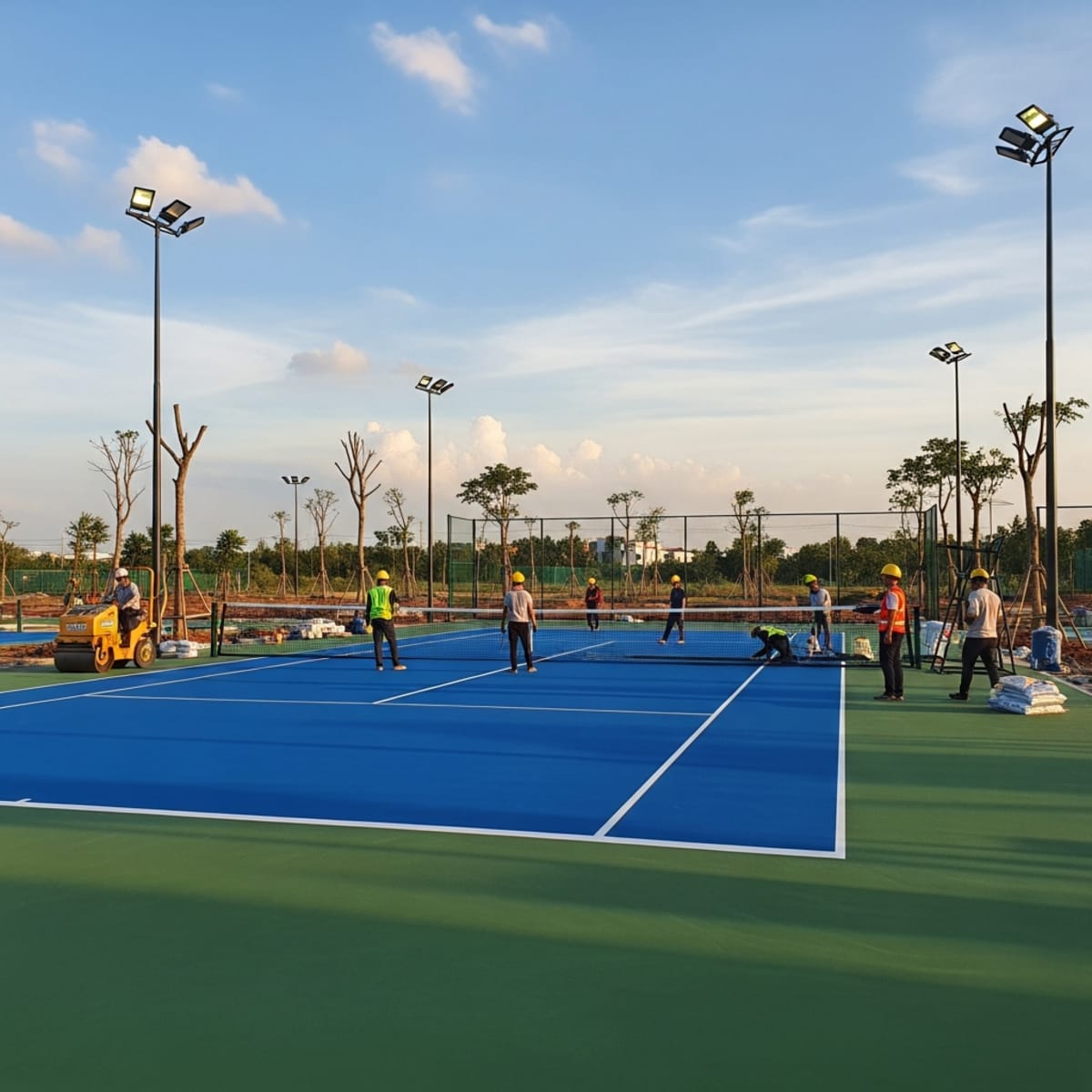 Thi công sân Tennis Thủ Đức