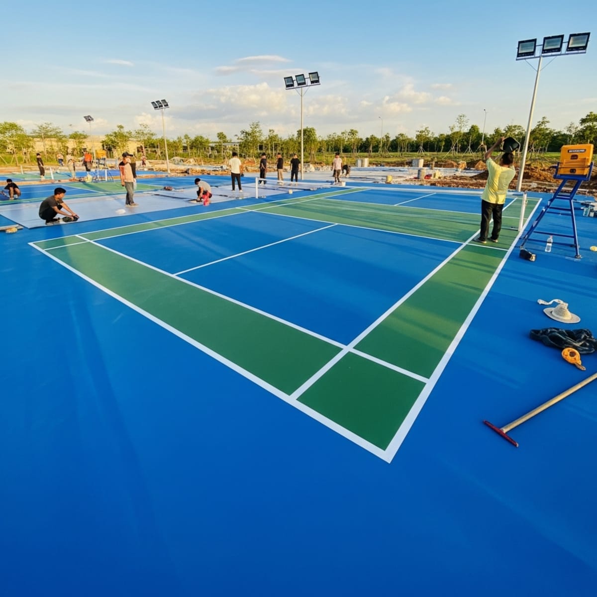 Thi công sân Pickleball Daklak