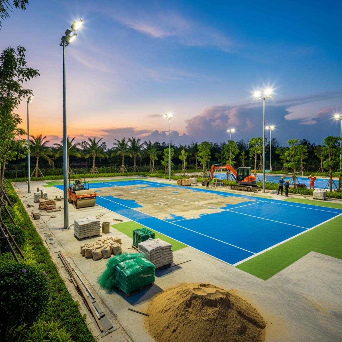 Xây sân Tennis Thủ Đức