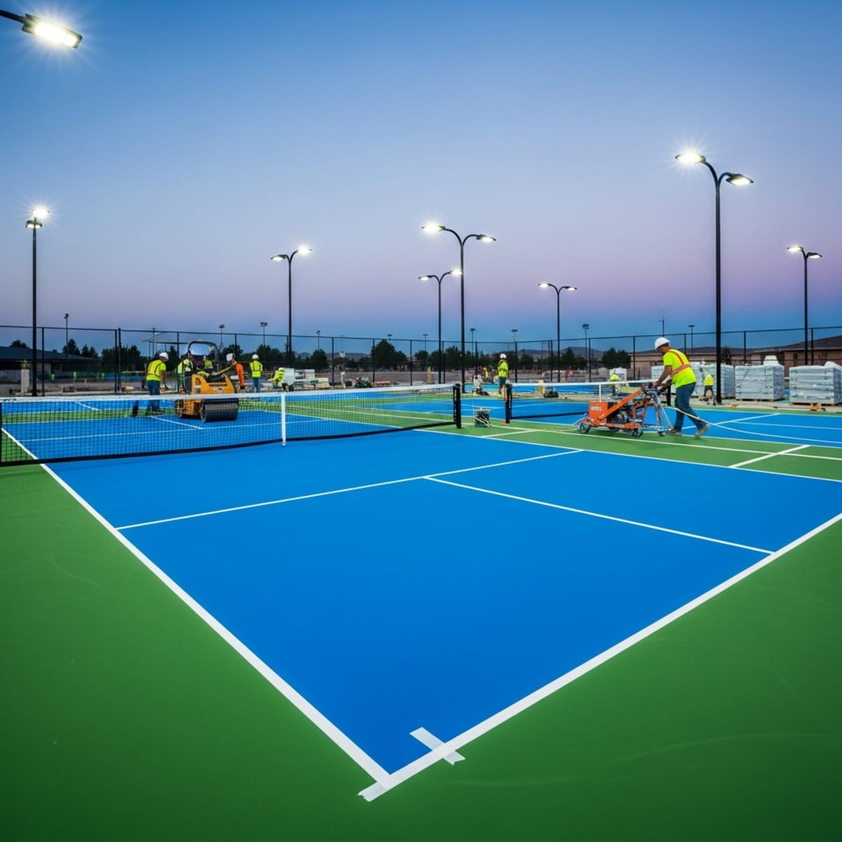 Hình minh họa vạch kẻ và bề mặt sân Pickleball
