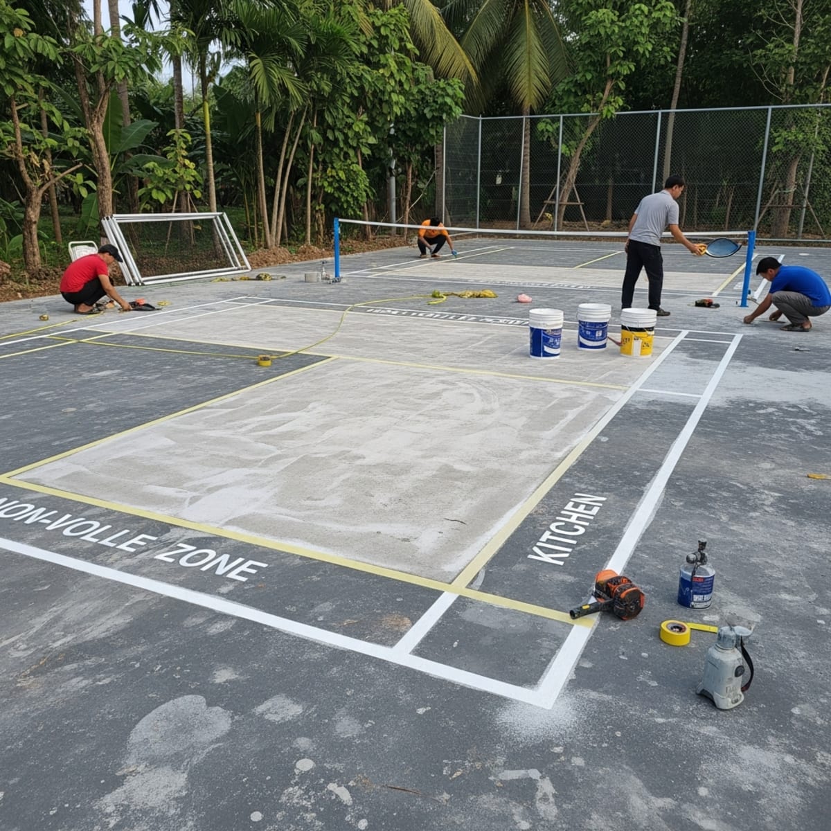 Thi công sân pickleball