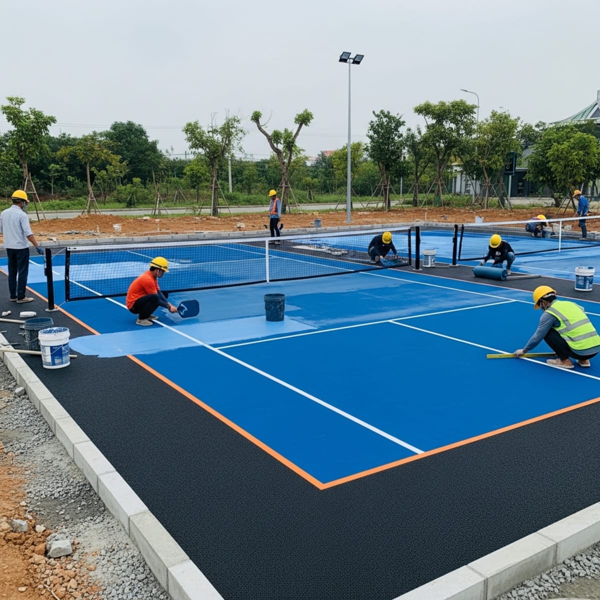Thi công sân pickleball