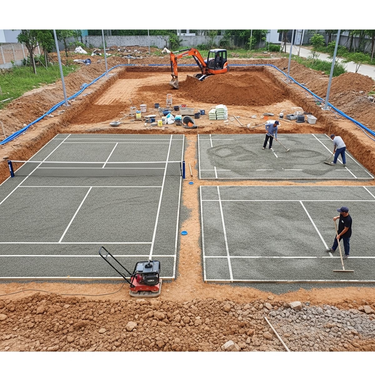 Quy trình thi công sân pickleball