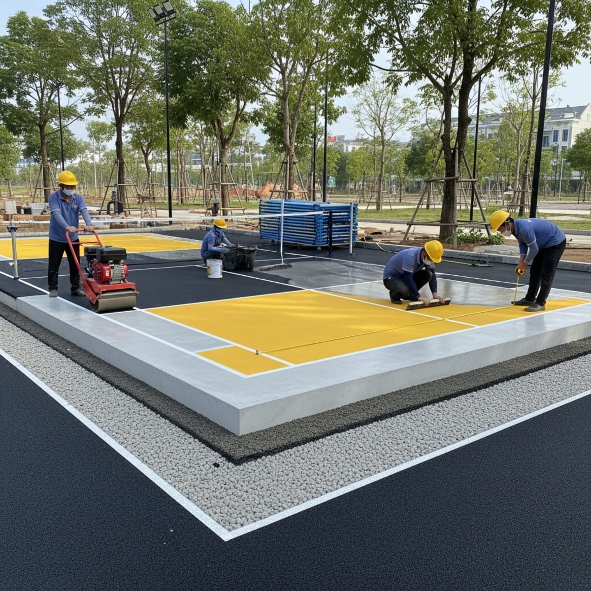 Quy trình thi công sân pickleball