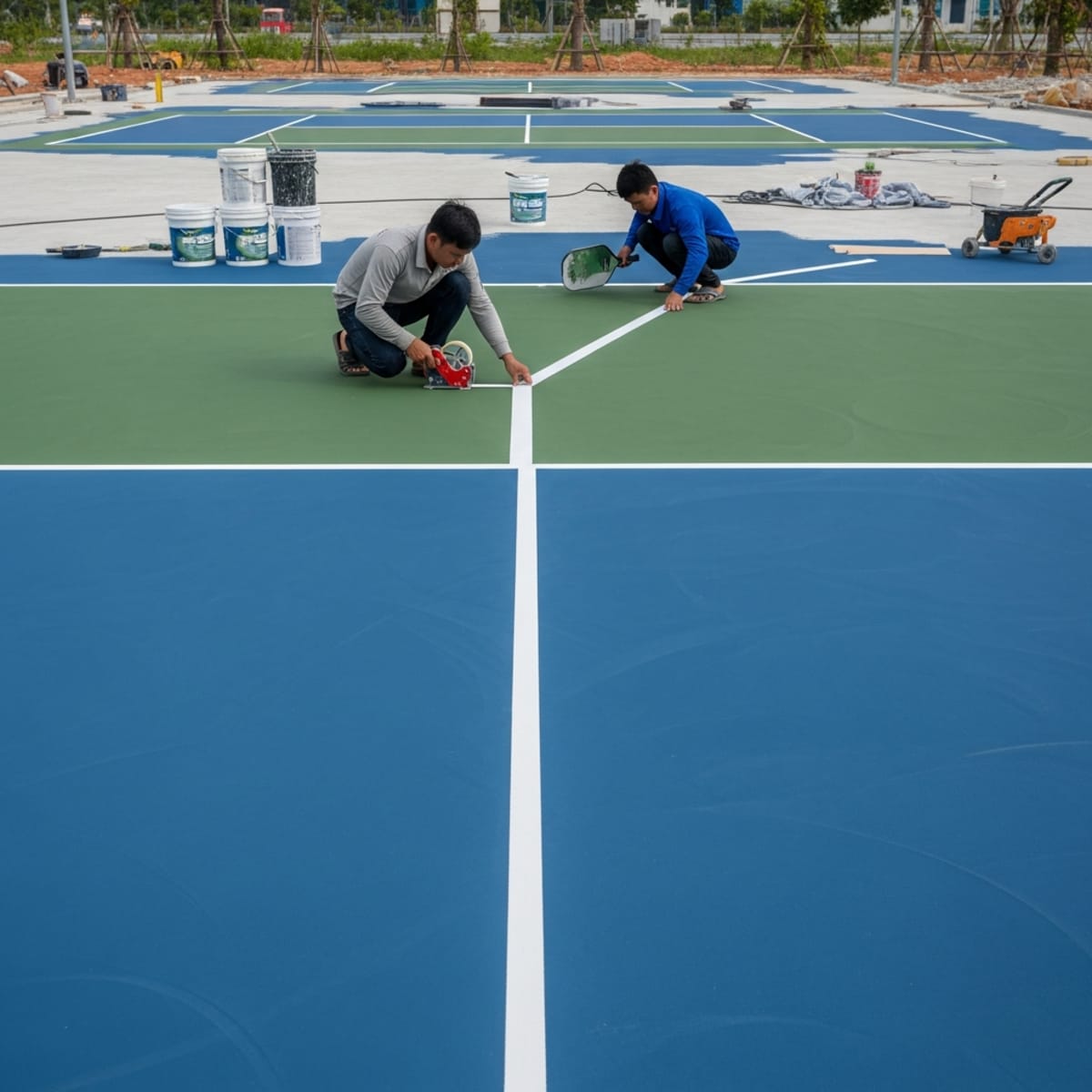 Quy trình thi công sân pickleball