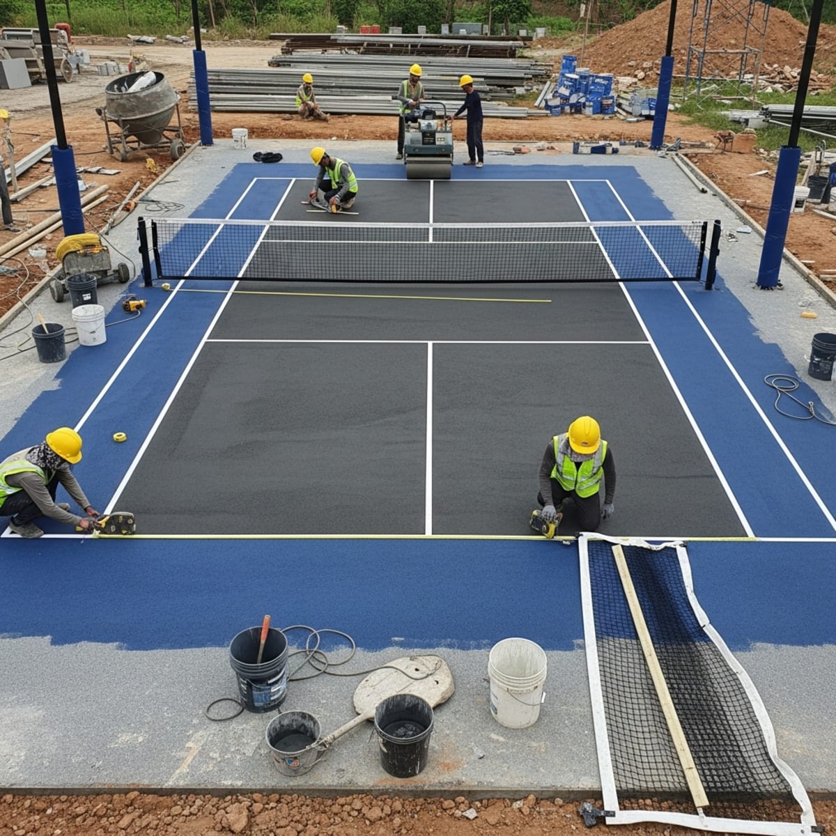 Quy trình thi công sân pickleball