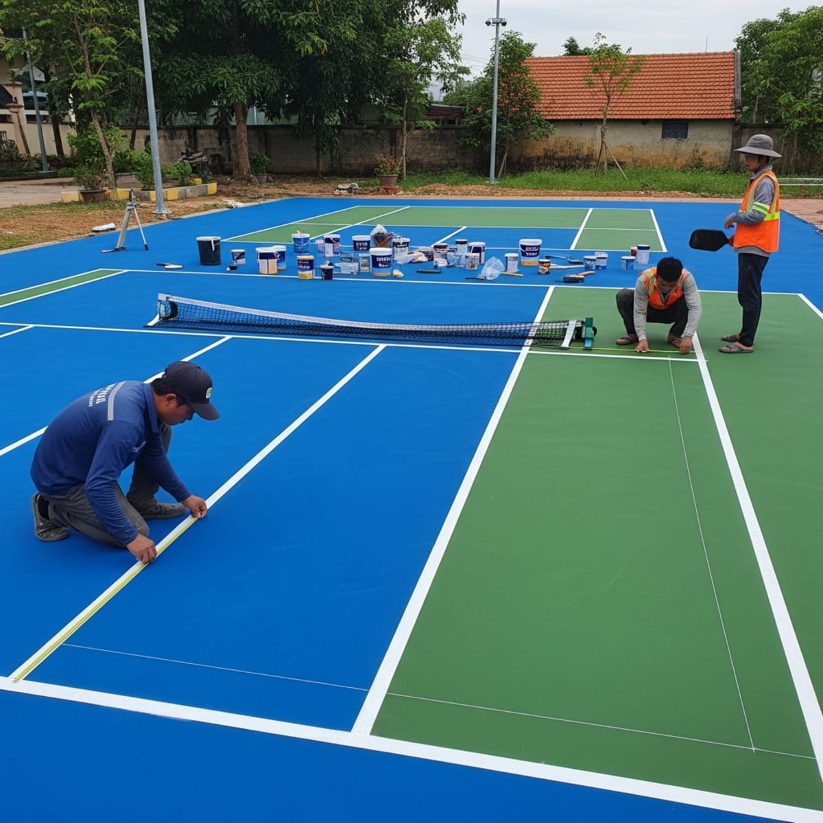 Sơn acrylic sân pickleball