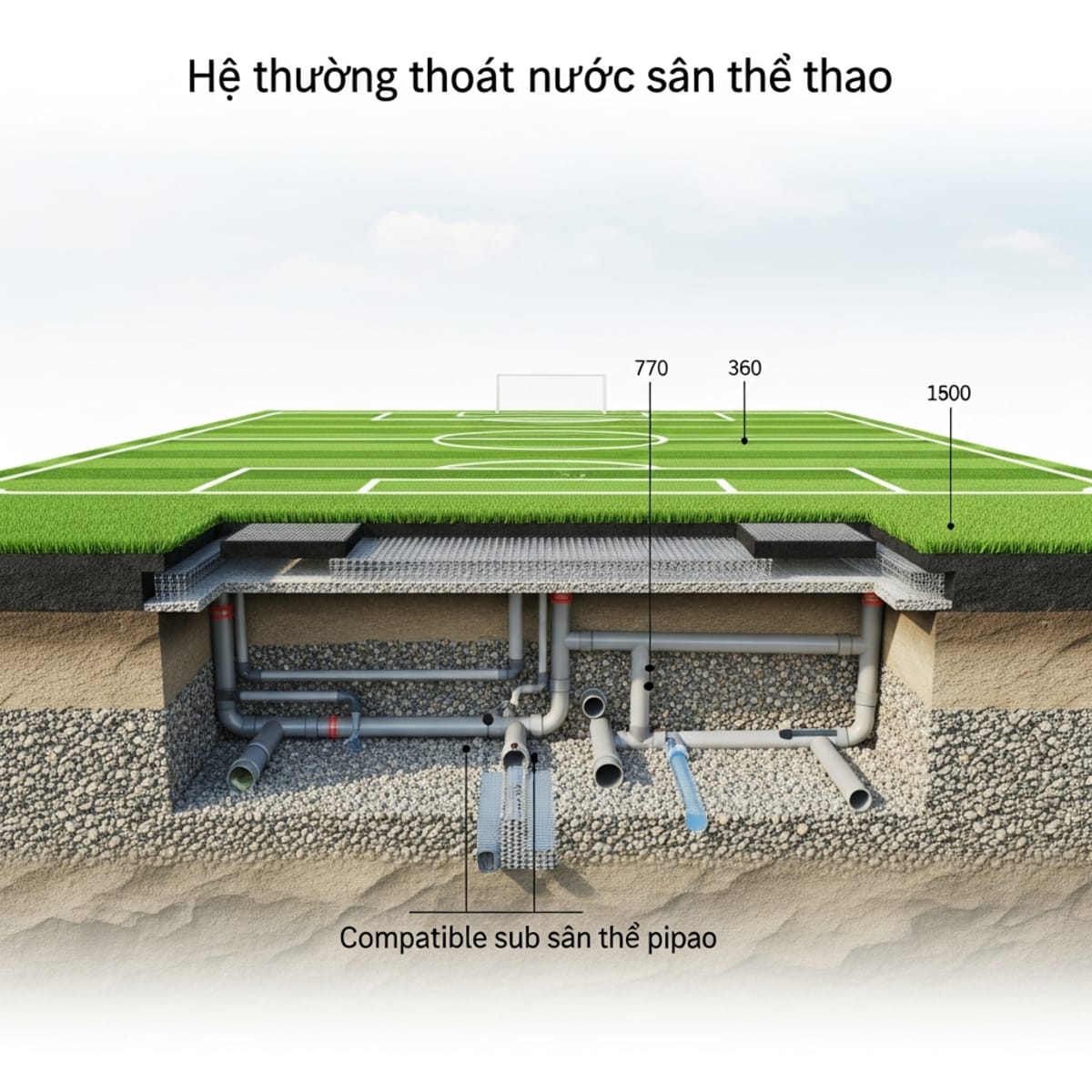 Hệ thống thoát nước sân thể thao