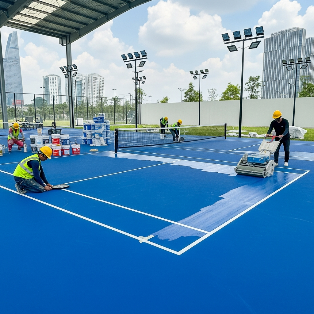 Thi công sân Pickleball TPHCM