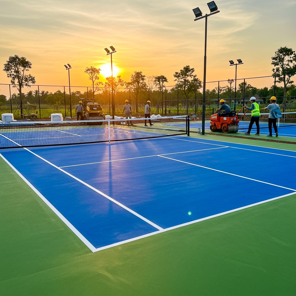 Thi công sân Pickleball Daklak