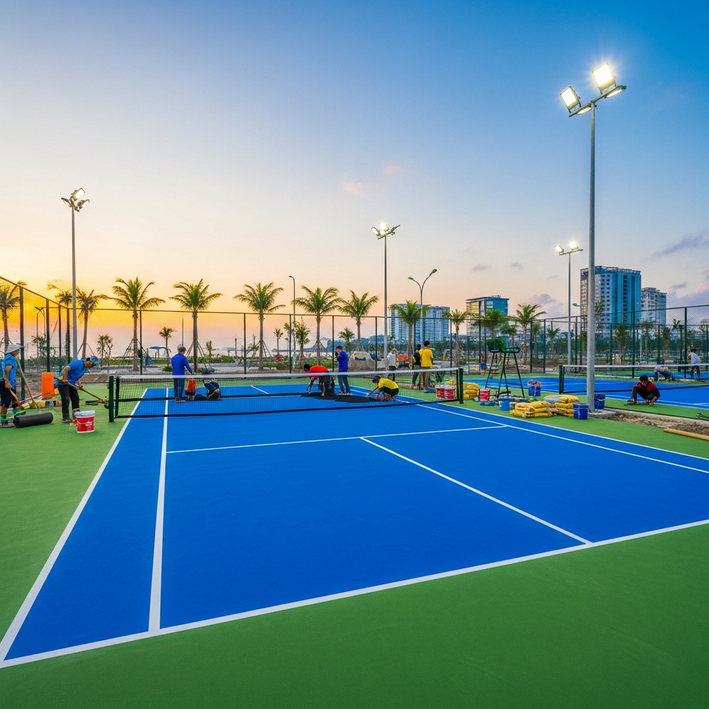 Thi công sân Pickleball Tuy Hoà