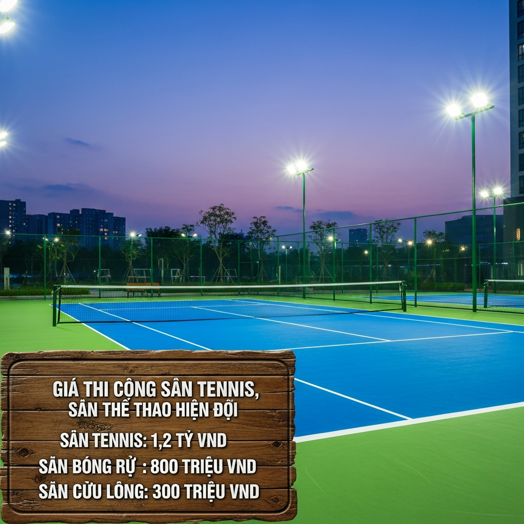 Giá thi công sân Tennis