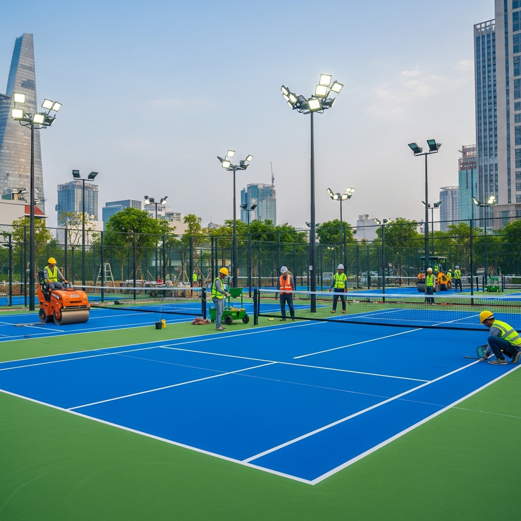 Thi công sân Pickleball TPHCM