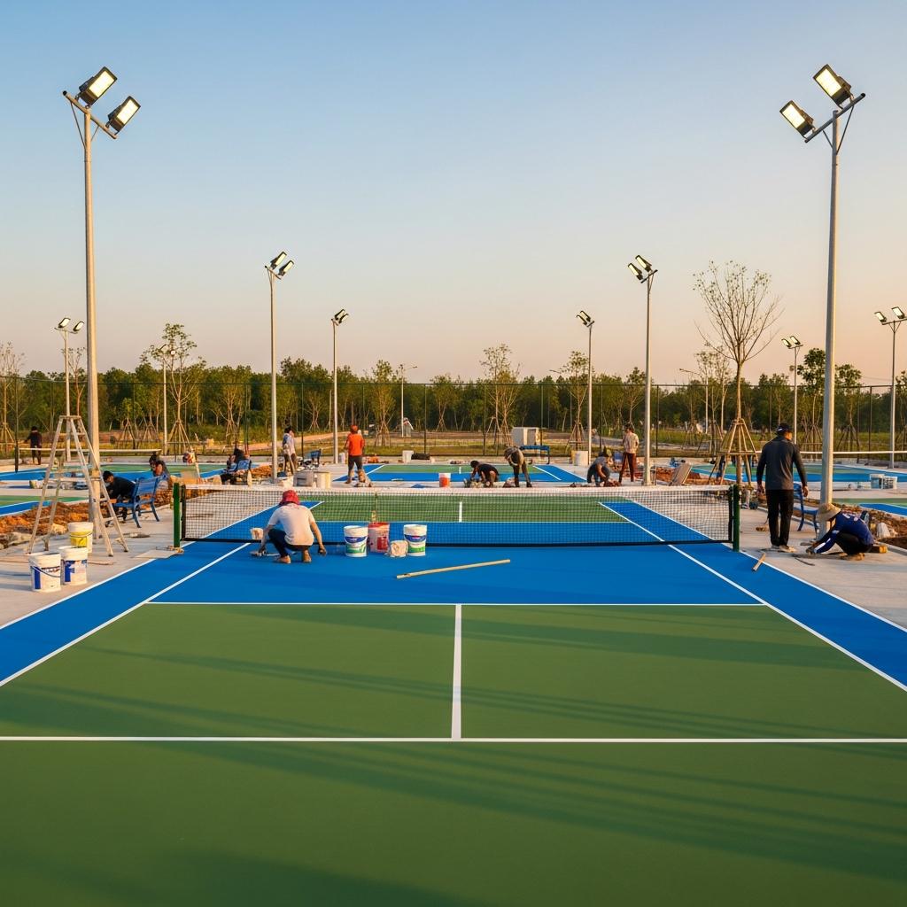 Thi công sân Pickleball Daklak