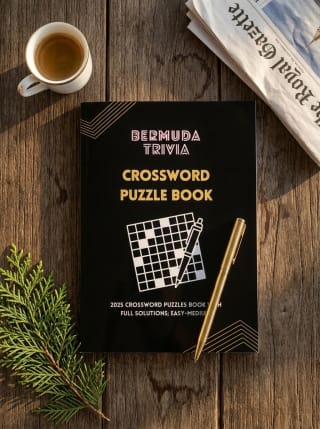 Bermuda Trivia Crossword Puzzle Book flat lay