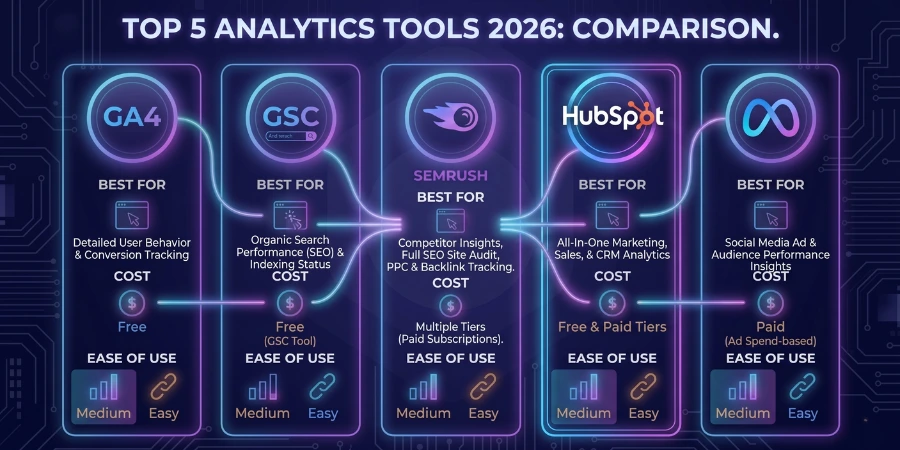 Top 5 Analytics Tools for Digital Marketing in 2026 (Complete Guide for Beginners & Professionals)