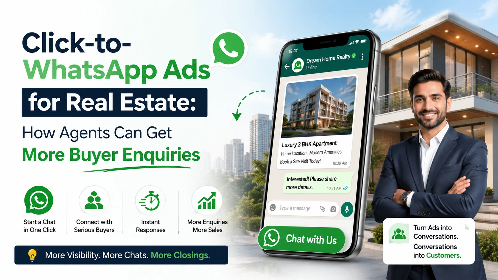 Click-to-WhatsApp Ads for Real Estate: How Agents Get More Buyer Leads