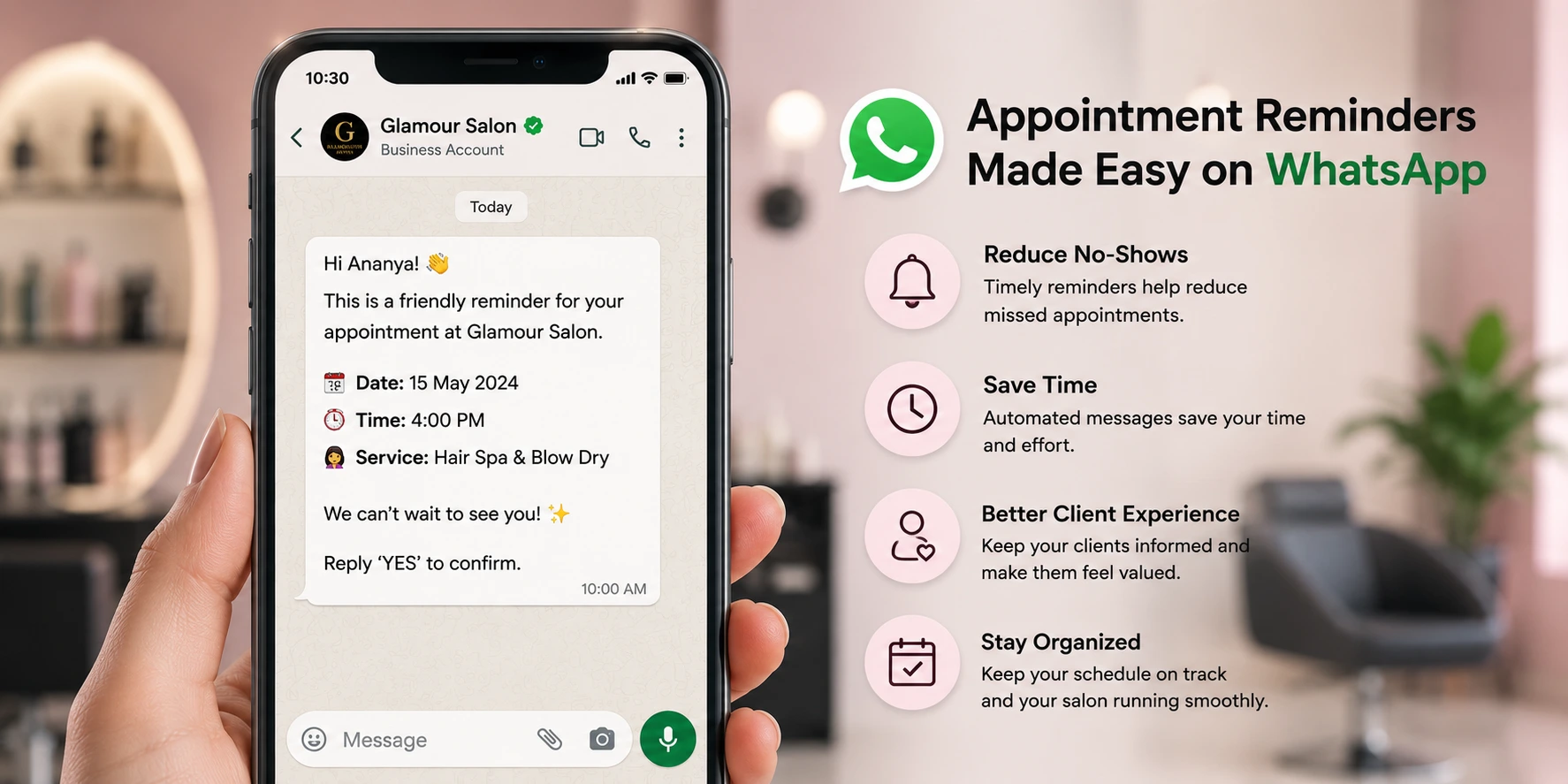 How to Send Salon Appointment Reminders on WhatsApp