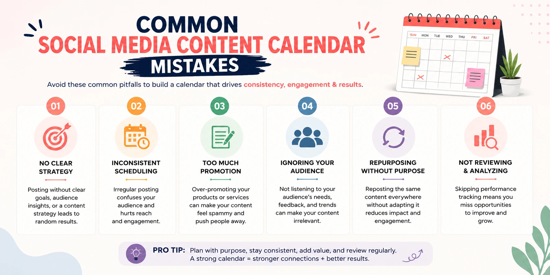 Common Social Media Content Calendar Mistakes
