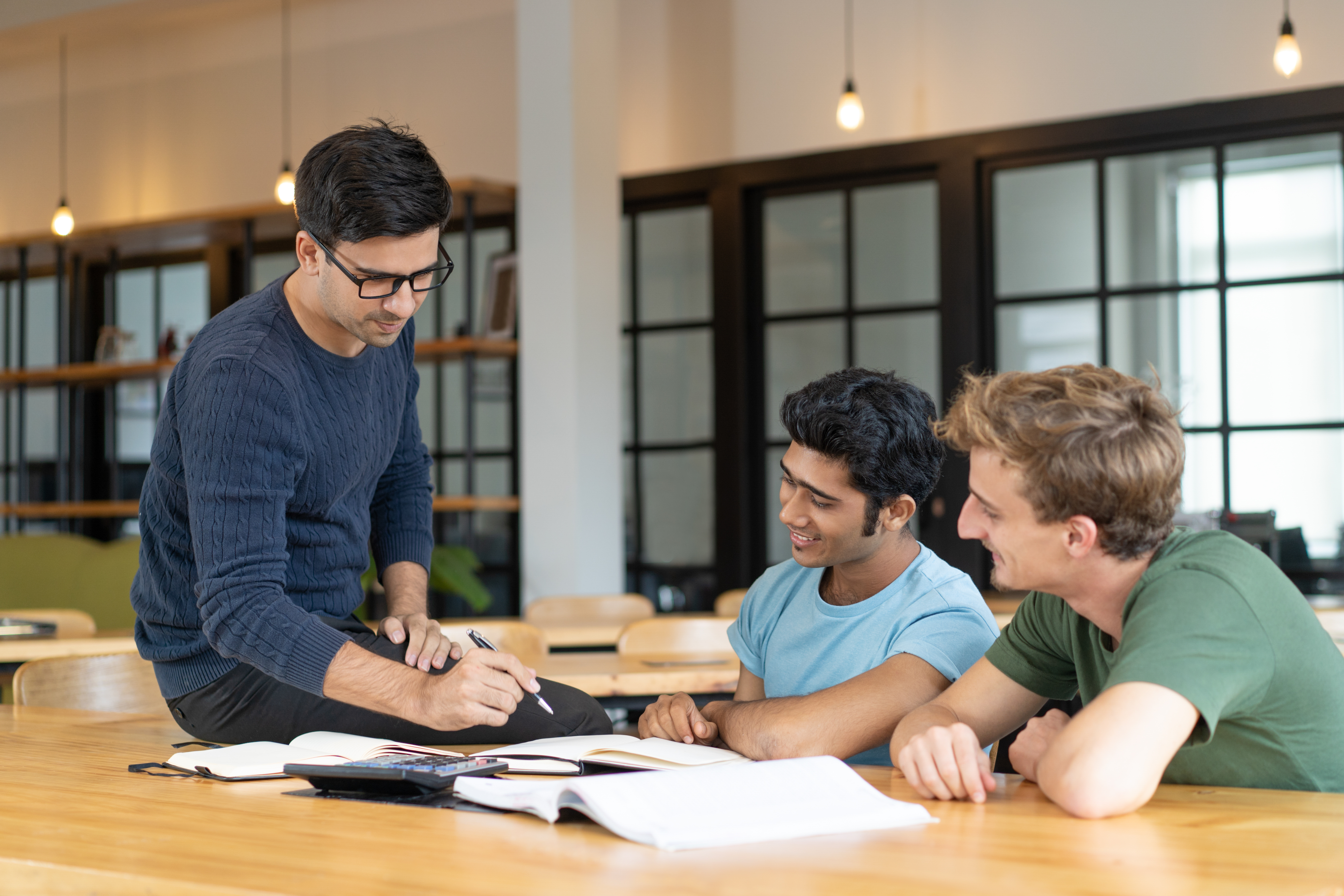 Students studying together
