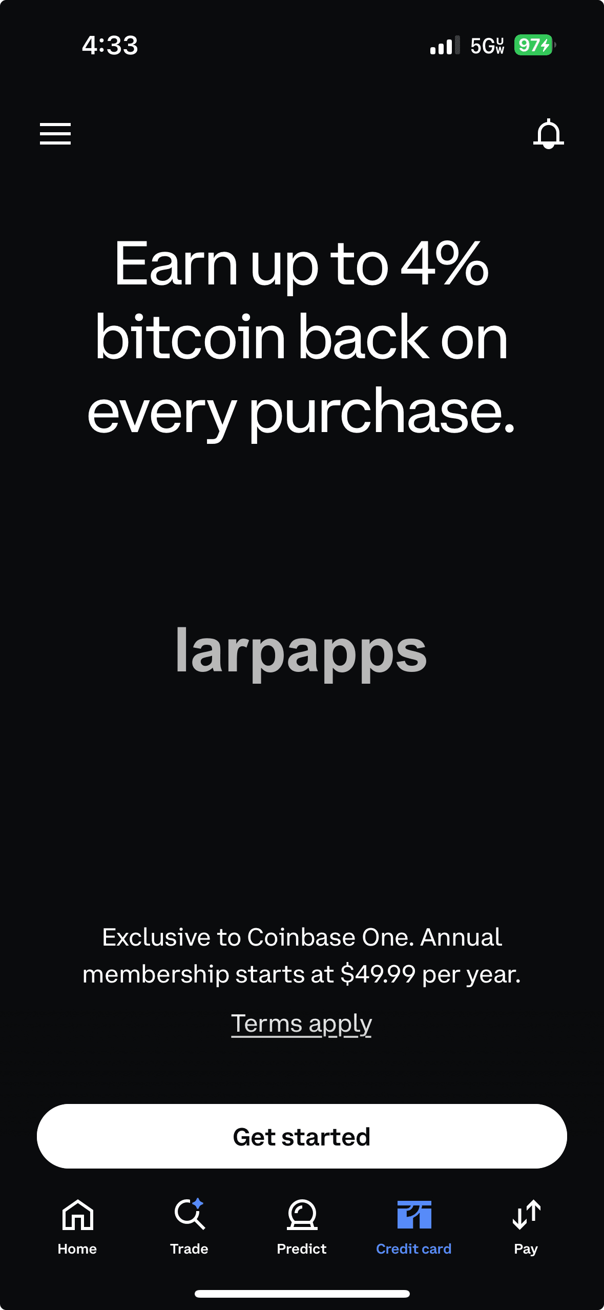 Coinbase One Card onboarding screen preview