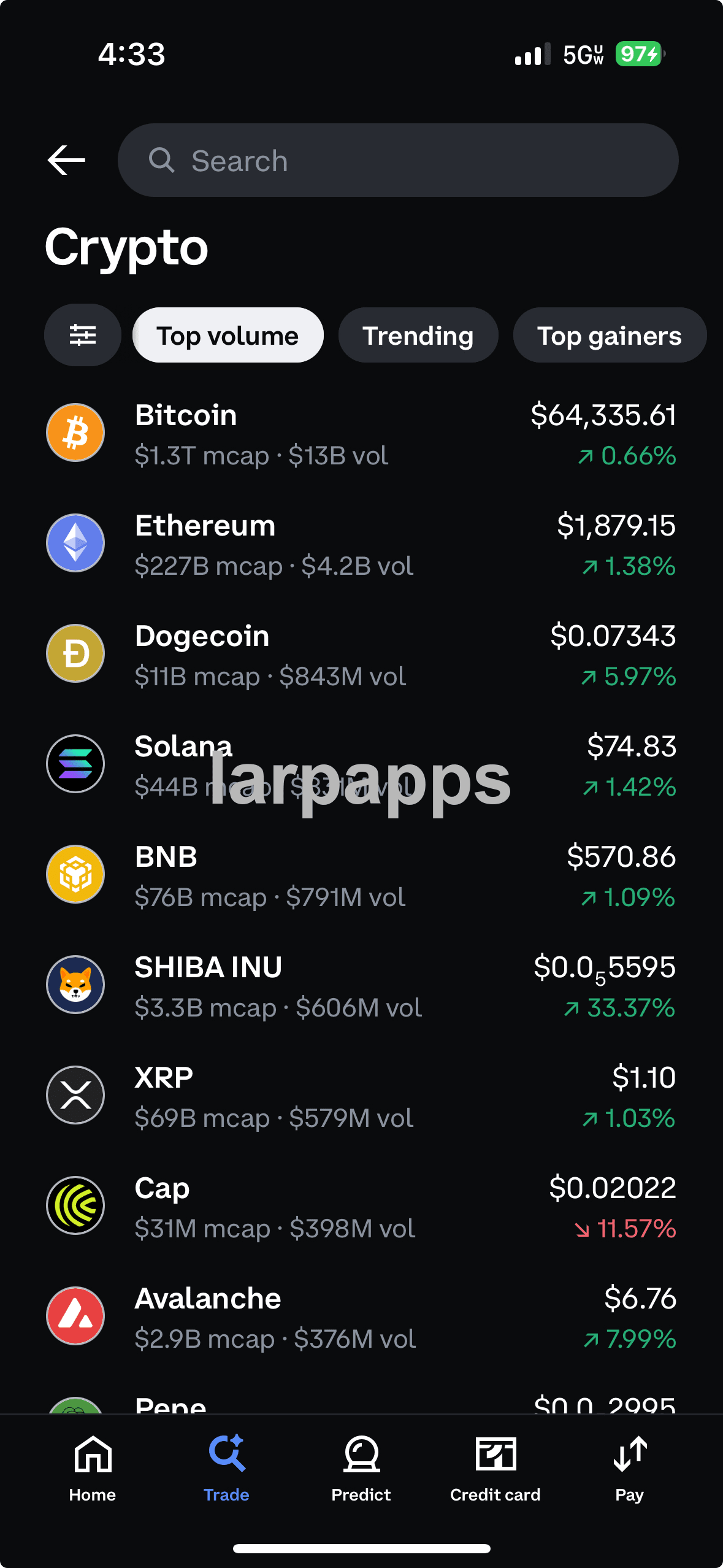 Coinbase crypto market discovery screen preview