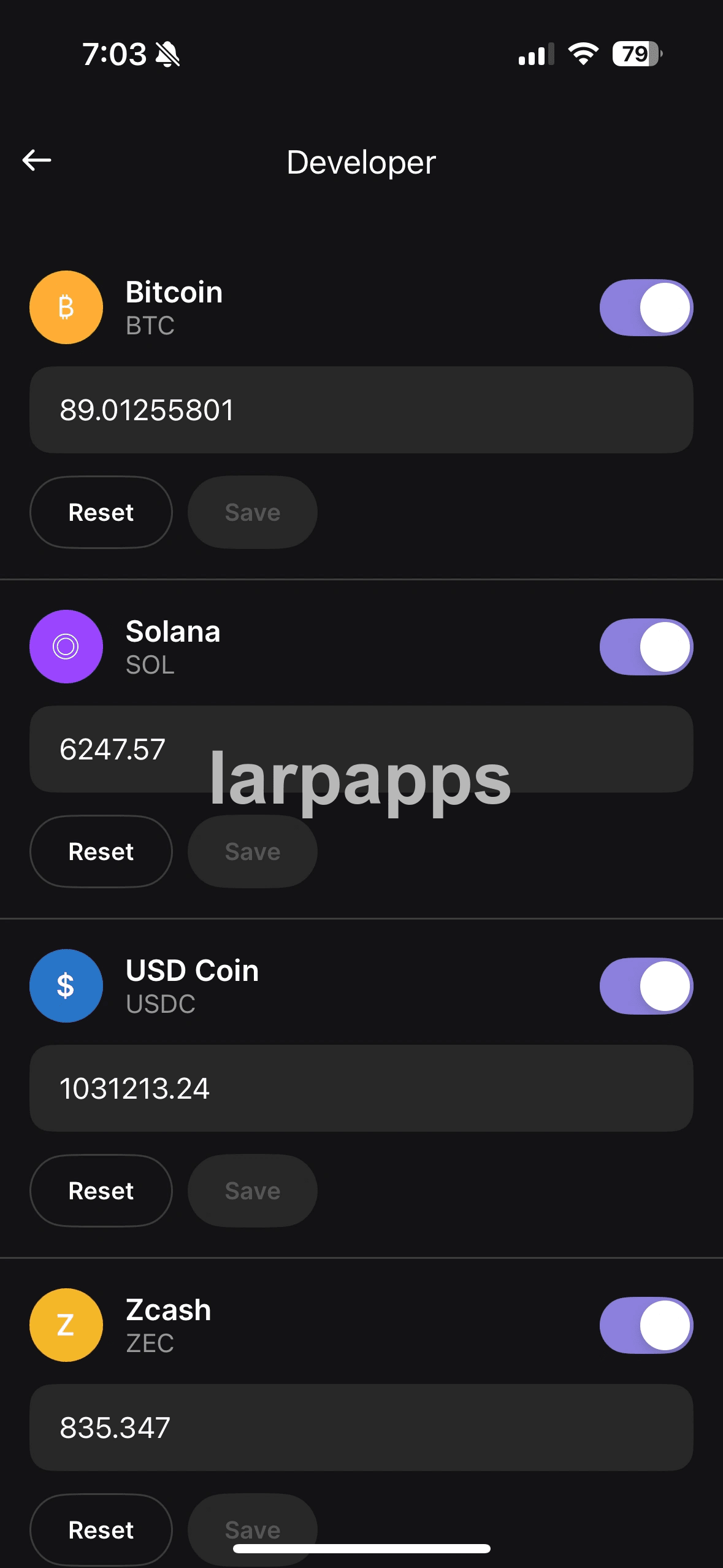 Ledger change balances screen preview