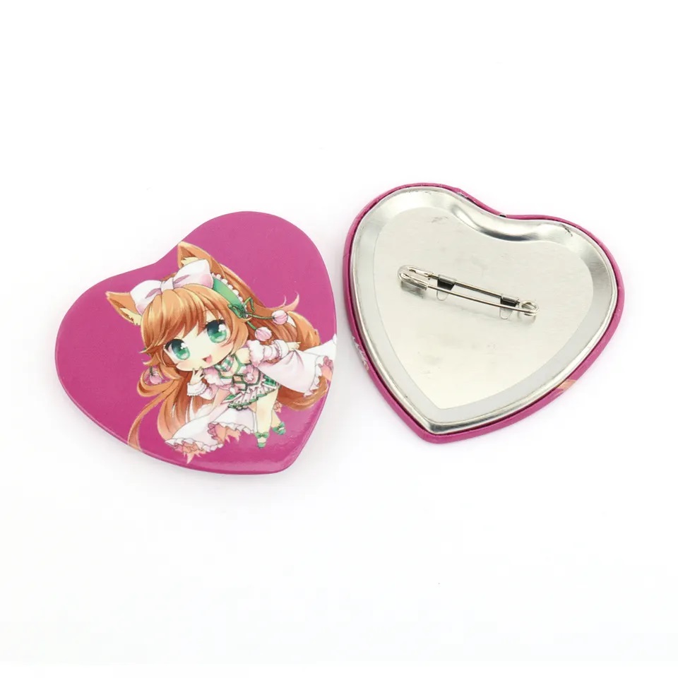 Heart shape button badge
